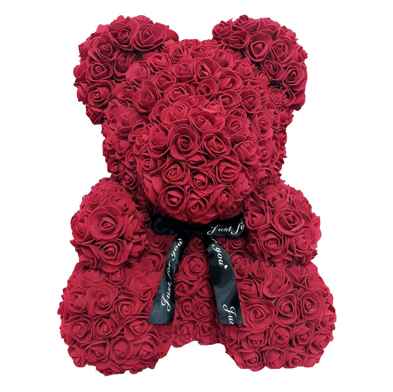 Creative Artificial Flowers Embrace Bear